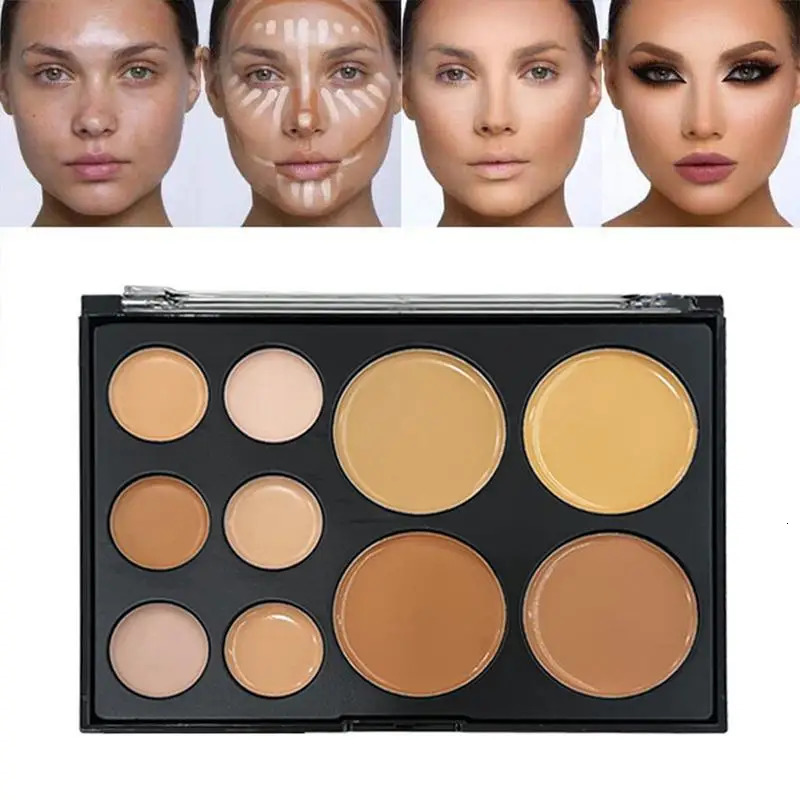 10 Colors Face Contour Cream Palette Color Correcting Concealer Palette Face Bronzer Makeup Highlight Contour Palette 250314