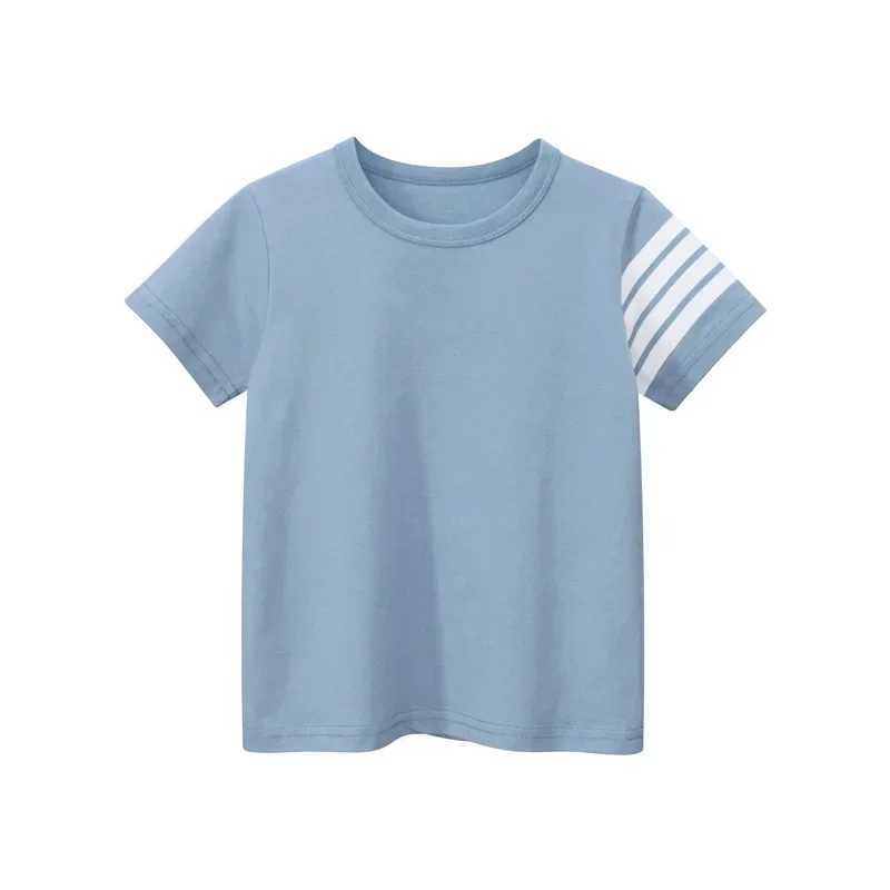 Summer clothing for 2025 Childrens T-shirts boys striped short sleeves selected T-shirts girls short sleeves O-neck cotton tops childrens clothingT250