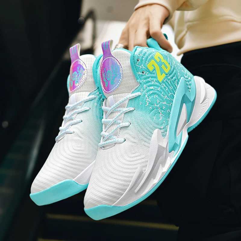 Basketball shoes youth students comfortable shock absorption professional sports shoes non-slip breathable running game trainingW250320