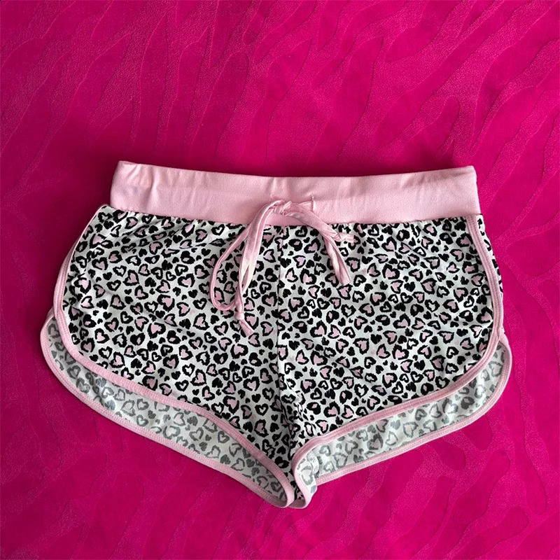 Y2K AF1892 Print Drawstring Sweatshort Women Raw Hem Loose Straight Shorts Vintage Streetwear Cotton Short Pant Hiphop style 250319