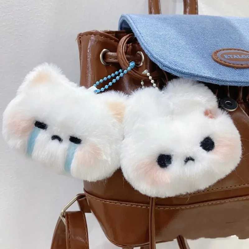 Soft furry rabbit keychain womens fur kitten bag charm childrens toy keychain animal keychain couple giftXJ250319