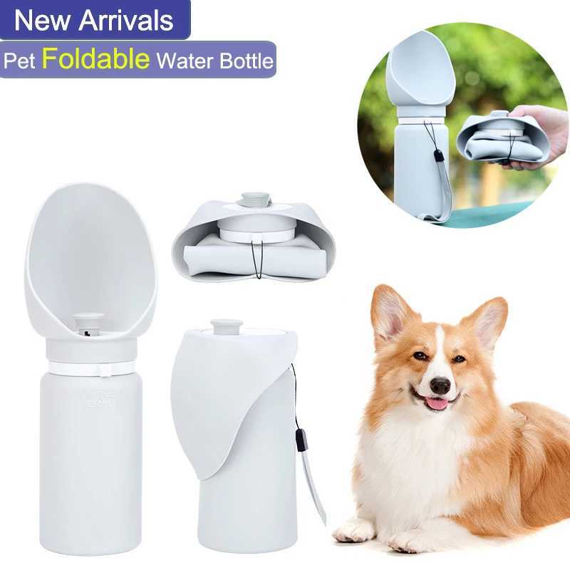 550ml Foldable Pet Outdoor Walking Cup Portable Travel Water Bottle Small Dog Drinking Water Dispenser Cup Supplies Y250319