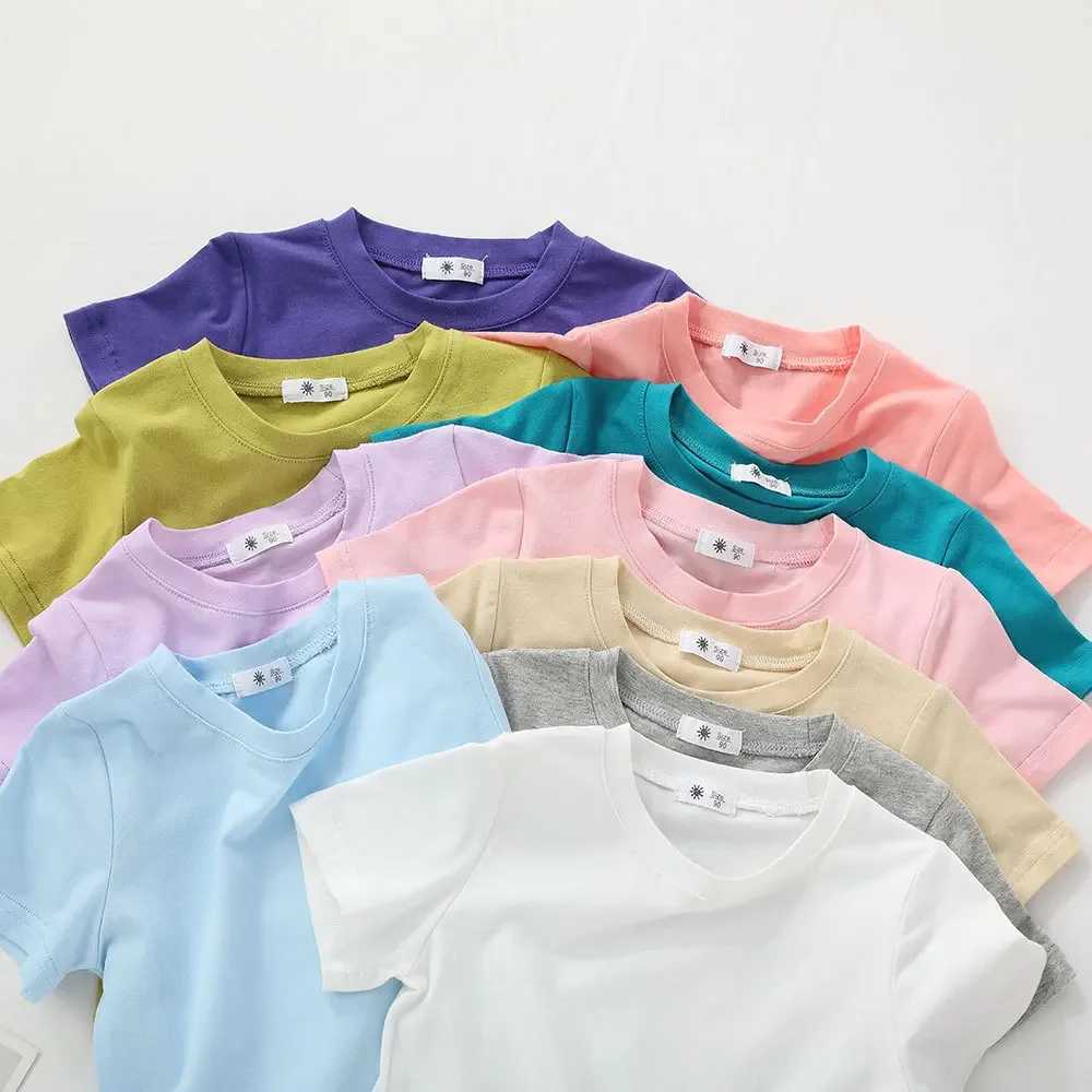2-7T Toddler Kid Tshirt Summer Cotton Baby Boy Girls Clothes Short Long Sleeve Tee Top Casual Infant T Shirt Childrens OutfitT250320