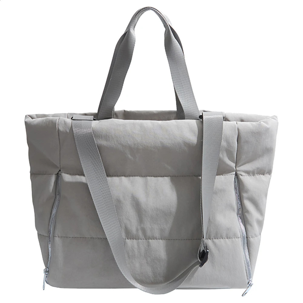 Women Quilted Shoulder Bag Large Capacity Casual Padded Bag Solid Color Puffy Shoulder Bag Female Travel Bag 250319