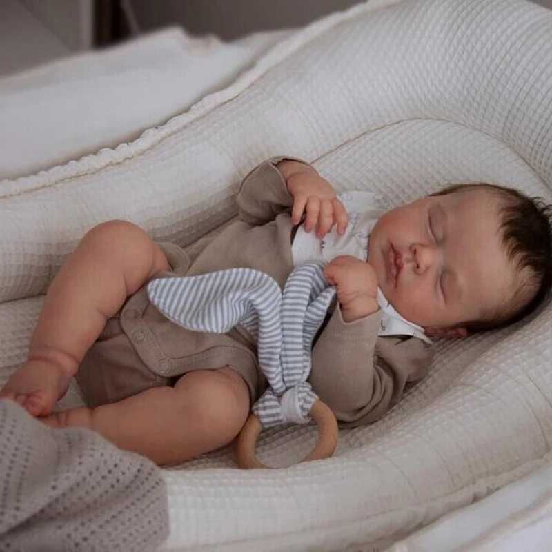 19 inch full-size silicone vinyl regenerated doll for boys Loulou newborn baby size doll 3D skin visible veins high-quality collectible art doll W2503