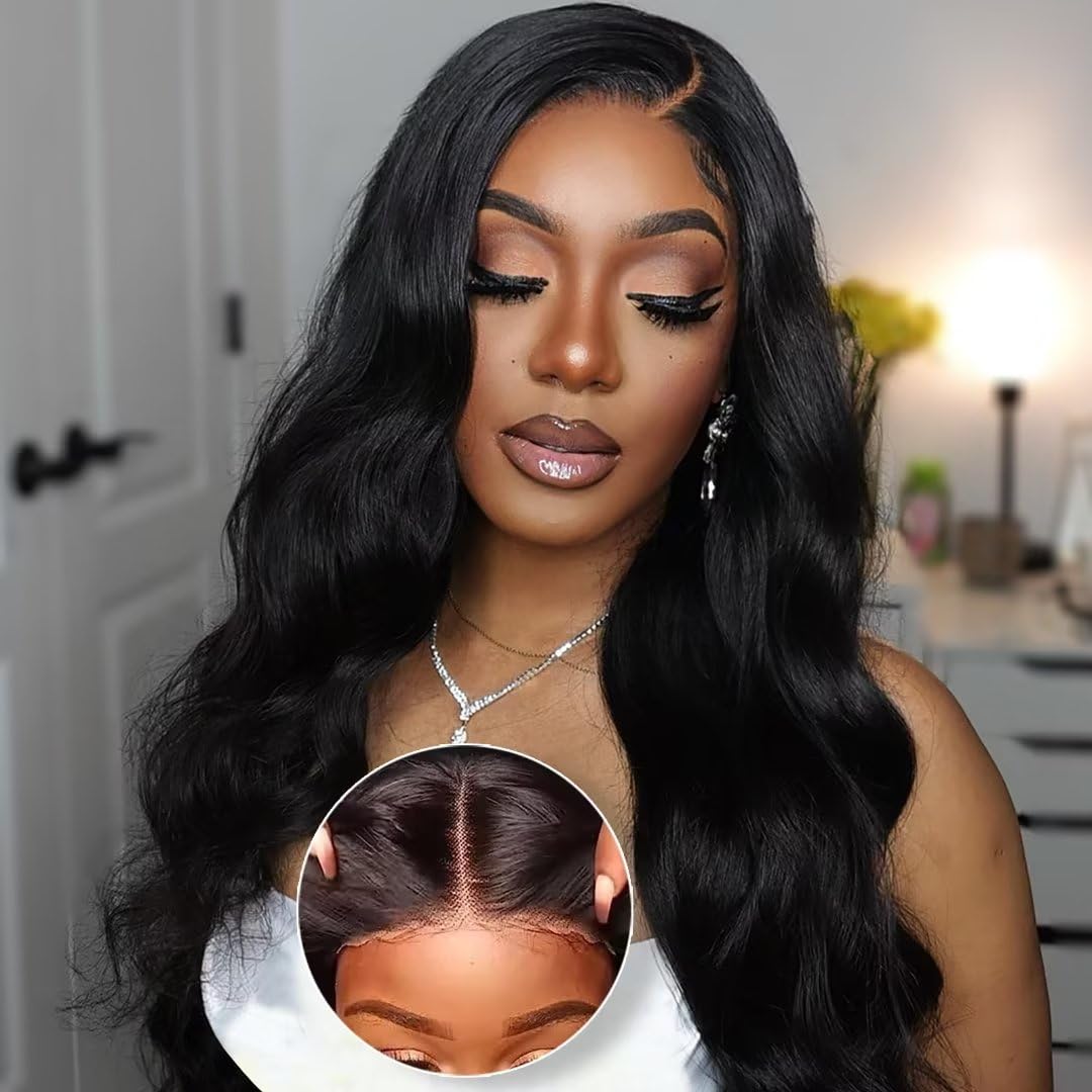 5x5 Closure Wig Wear and Go Glueless Wig Pre Plucked Pre Cut Lace Closure Wig for Women 180 Density Body Wave 5x5 HD Lace Wig Human Hair Super Soft