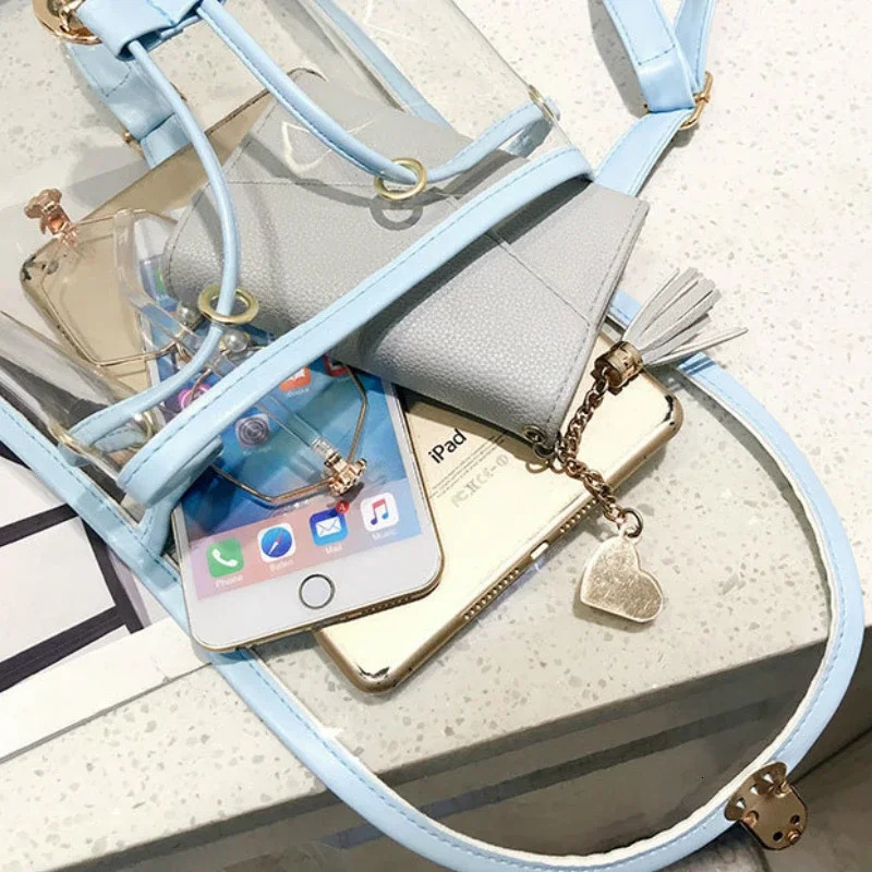 Mini Fashion Women Backpack PVC er Girl Clear Transparent Bag Jelly Travel Backpack for Lady Female Shoulder Bags 250314
