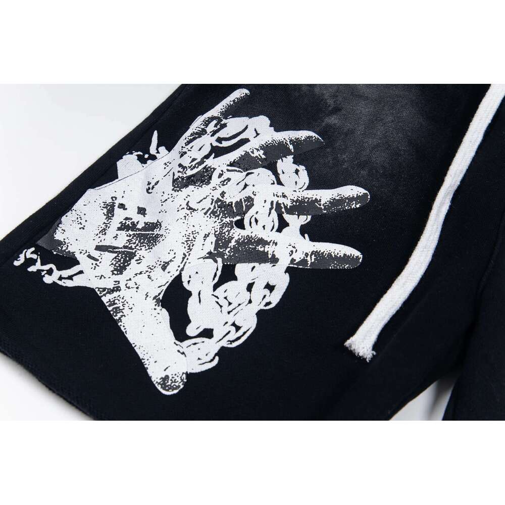 POPDADA New Summer Color Uniform Shorts Heavy Drawstring Logo Wide Casual Sweatshirt Pants For Men And Women Sports Slippers