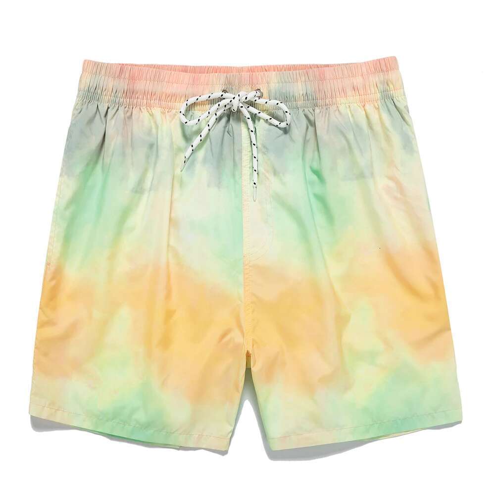 Men's quick drying beach shorts with cloud patterns, lightweight and comfortable double-layer underwear with pockets