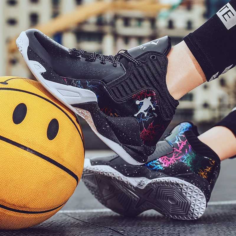 High quality mens basketball sports shoes trend Top mens basketball shoes Outdoor anti slip brand sports shoes Womens Tenis MasulinoW250320