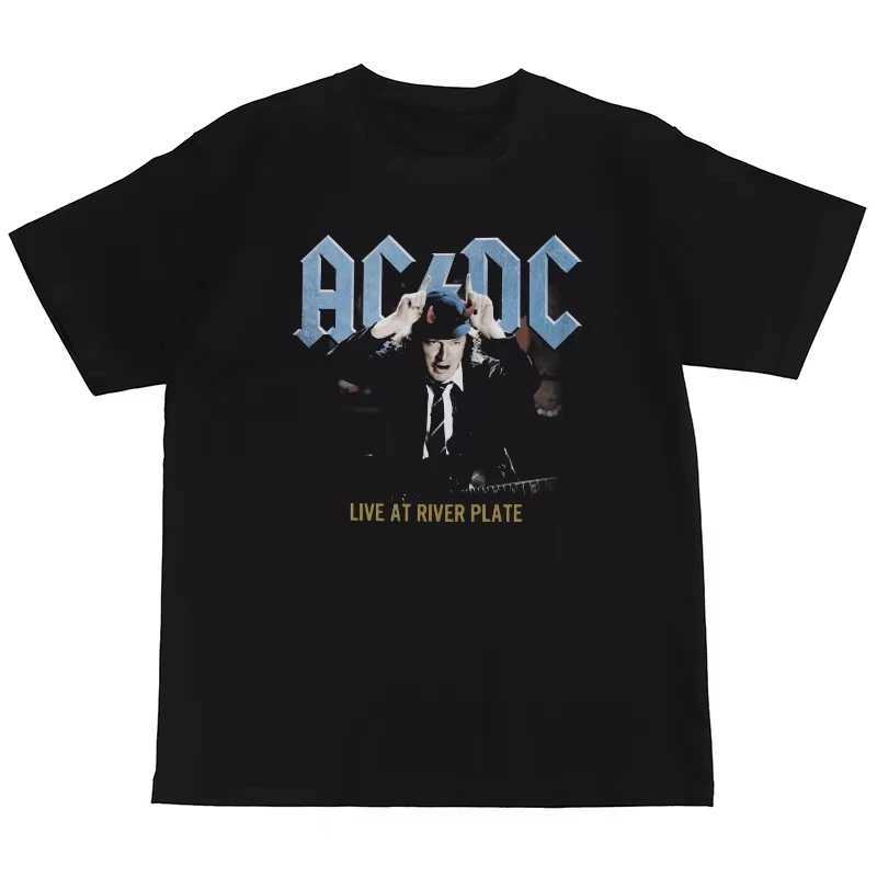 2025 Summer Fashion Trends New ACDC Rock Band American Street Hip Hop Punk Nirvana Retro Printed Cotton Short Sleeve T-shirtT250319