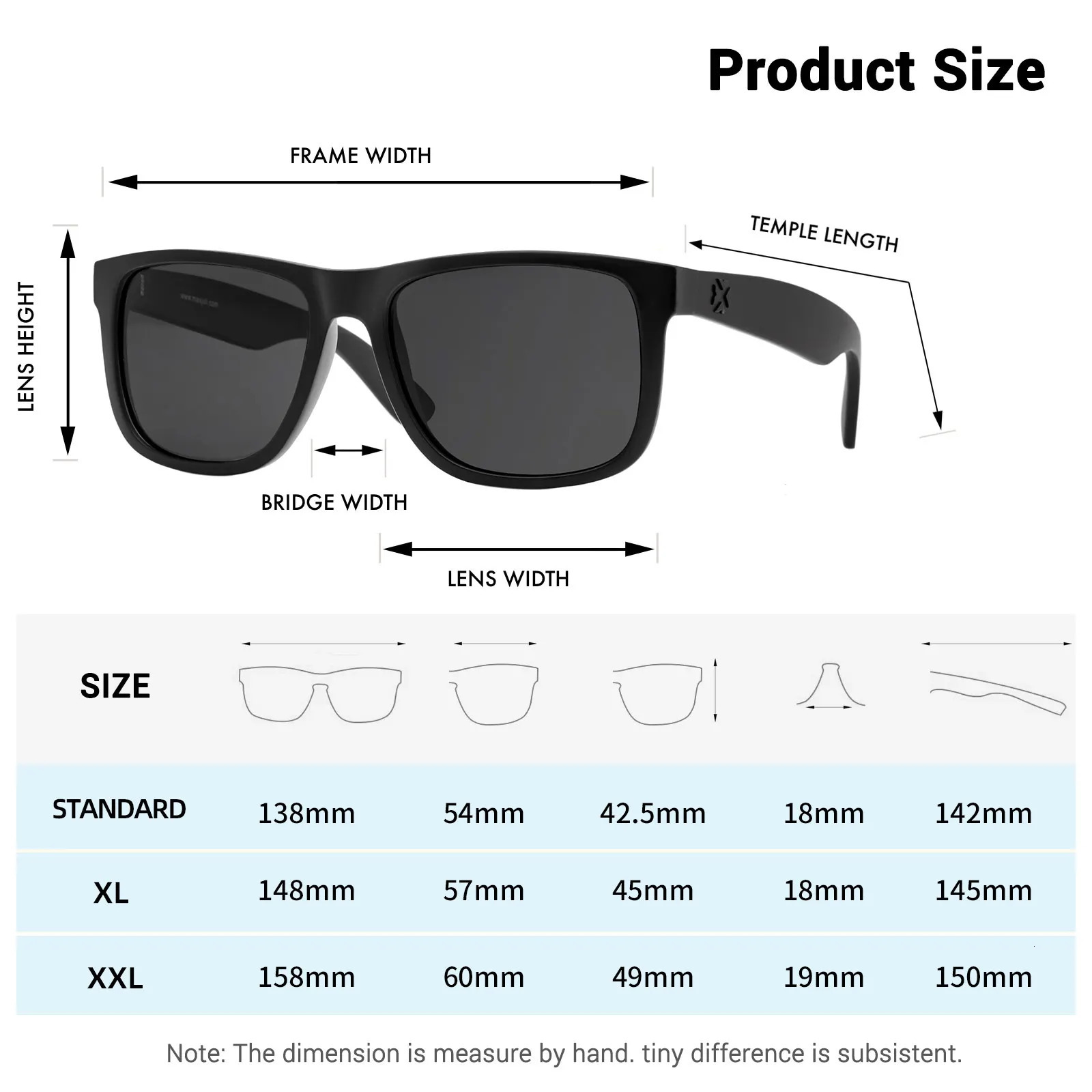MAXJULI Polarized Sunglasses for Men and WomenUV Protection Rectangular Sun Glasses 8806 250318