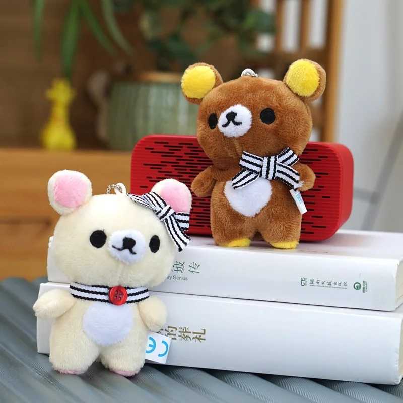 Kawaii Rilakkuma Cartoon Plush Toy Keychain Accessories Soft Fill Backpack Pendant Girl Boy Childrens Birthday GiftXJ250319