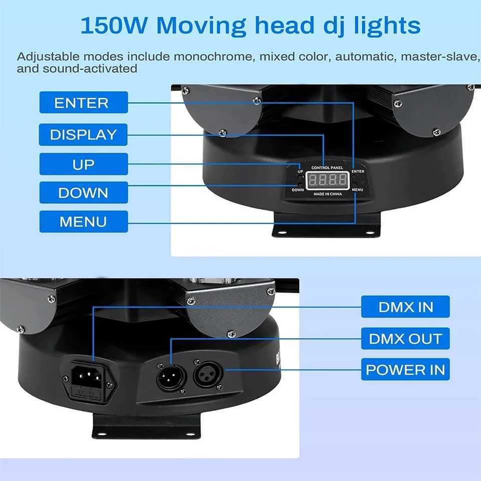 150W mobile headlight RG laser stage light strobe DMX controller DJ disco light RGB rotating party light strip Z250320
