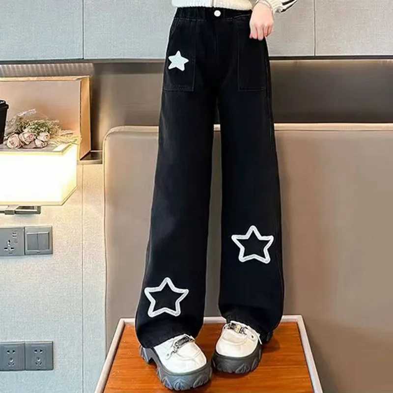 Girls Thick Warm Pants with Velvet Winter Loose Trouser Childrens Apron Lambswool Wide Leg Pants Childrens New ClothesT250326