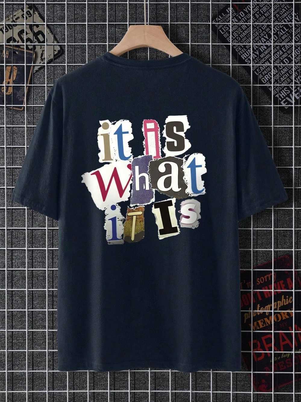 This is the graphic mens T-shirt in the letter. Summer cotton fashionable oversized clothing casual hip-hop top loose and soft T-shirtT250319
