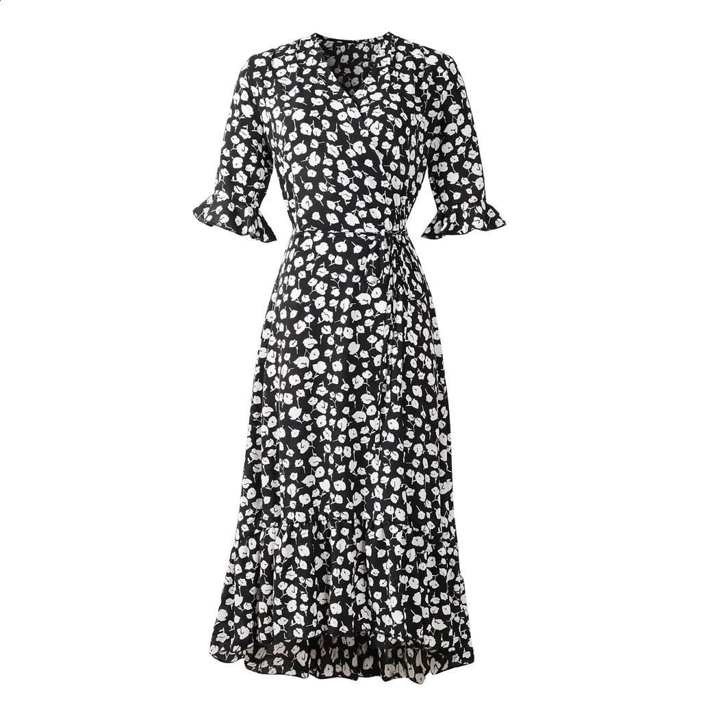 V-neck package lace vacation Midi length tea break ski suit 250314