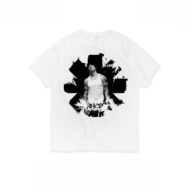Mens Short sleeved Cotton Casual Fashion Trend Loose RHCP Red Pepper Letter Printed Tshirt 250320