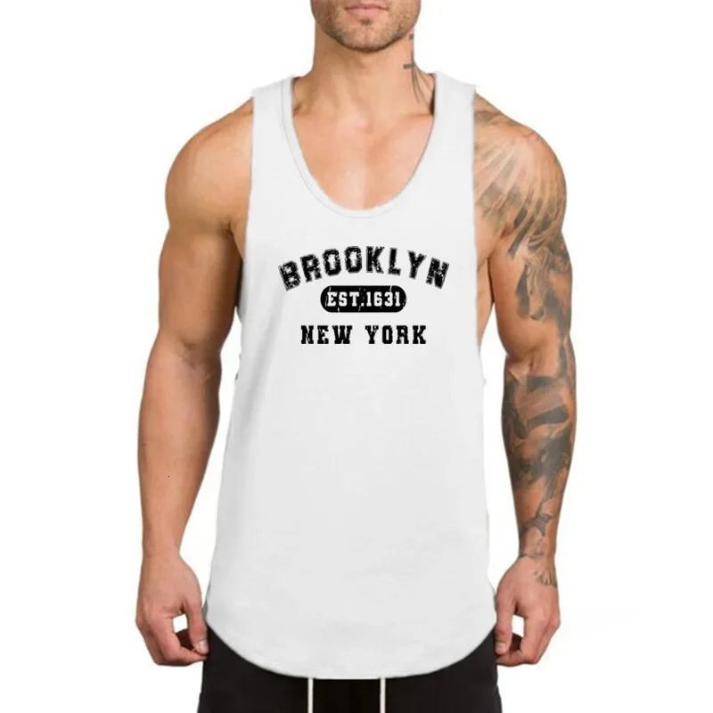Summer Cotton Breathable Workout Tank Tops Mens Bodybuilding Muscle Sleeveless Shirt Casual Fashion Clothing Gym Fitness Vests 250320