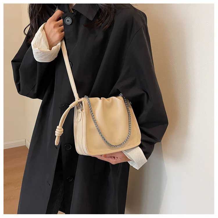 New 2024 fashionable high-end pleated shoulder bag designed for women Versatile Crossbody bag Y250319