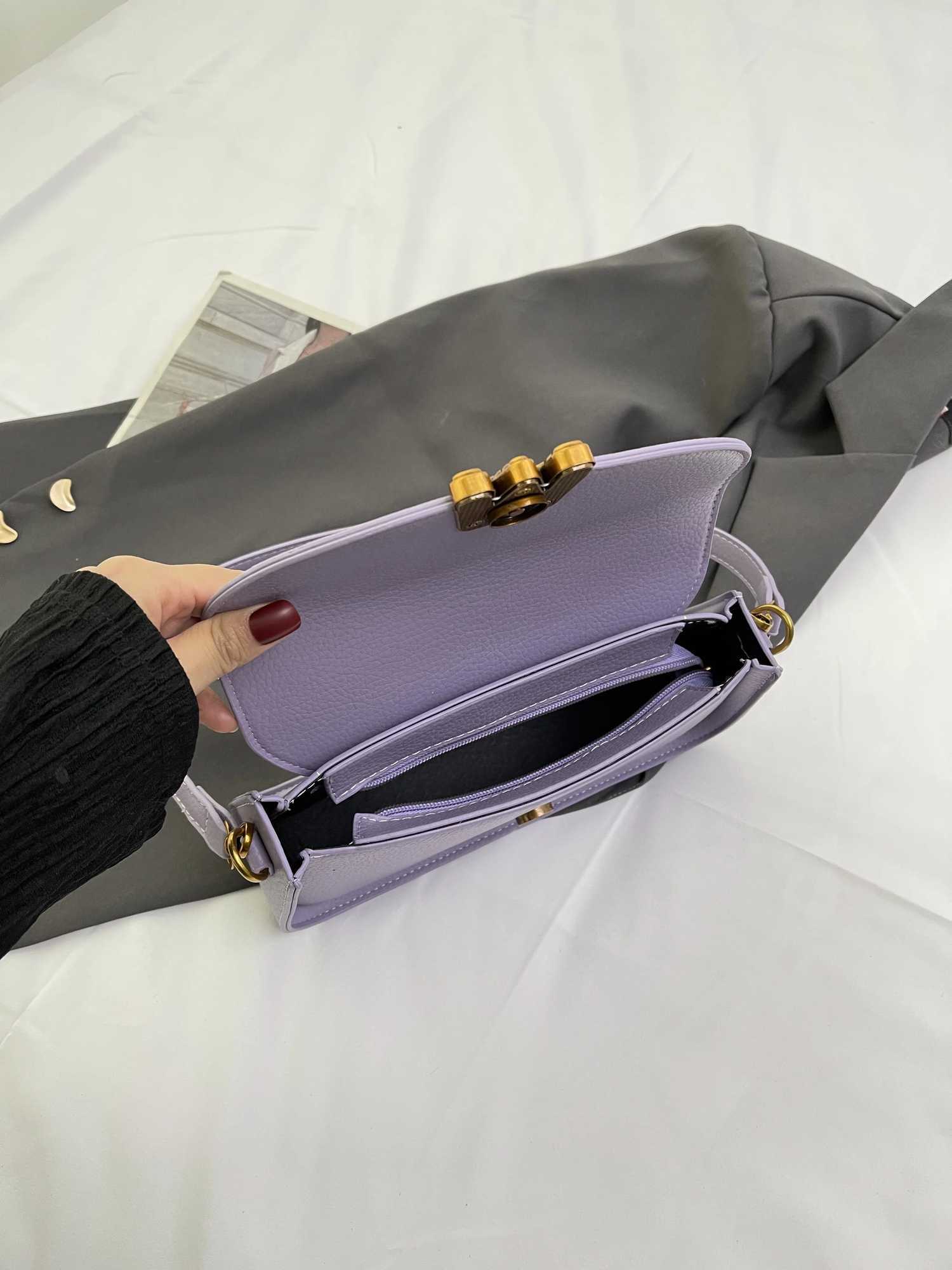 Ordinary womens bag Cookie size PU cross body bag Other car Suture cover types Y250319