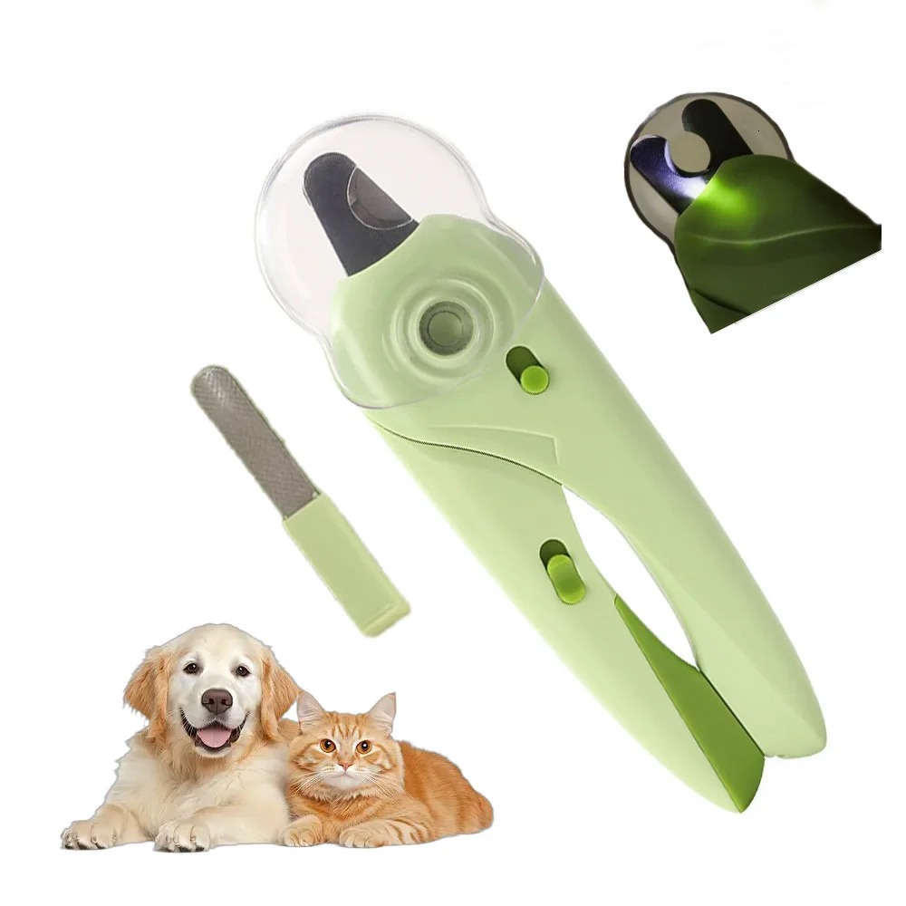 2in1 pet splash proof multifunctional nail clip with LED light cat and dog grooming product 250320