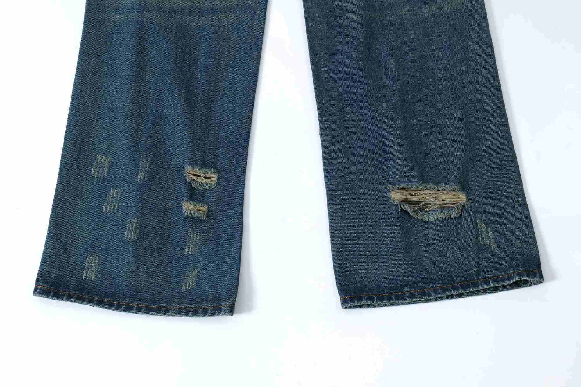 AMBION ESPECT American Printed Straight Jeans Street Retro Mens and Womens Loose Trouser Trend Ropa HombreT250319