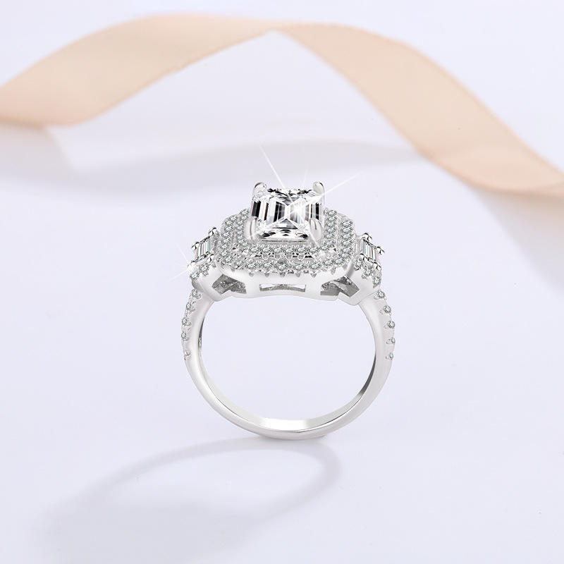 pass dia tester 3CT VVS1 D color moissanite rings designer for women sterling sier love girl wedding engagement ring jewelry woman gift with box Free 