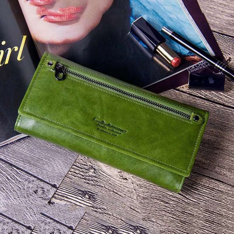 Unisex Man Genuine Leather Women Long Purse Female Clutches Money Wallets Brand Design Handbag For Cell Phone Card Holder Wallet