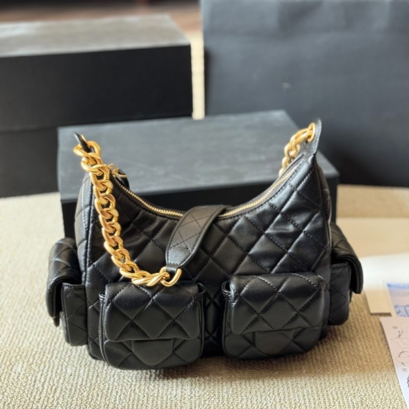25P New Designer Totes Bag Gold Buckle Hobo Hippie Bag Womens Genuine Leather Travel Shoulder Bag Womens Mens Gold Chain Luggage Bag Fashion Beach Bag Handbag