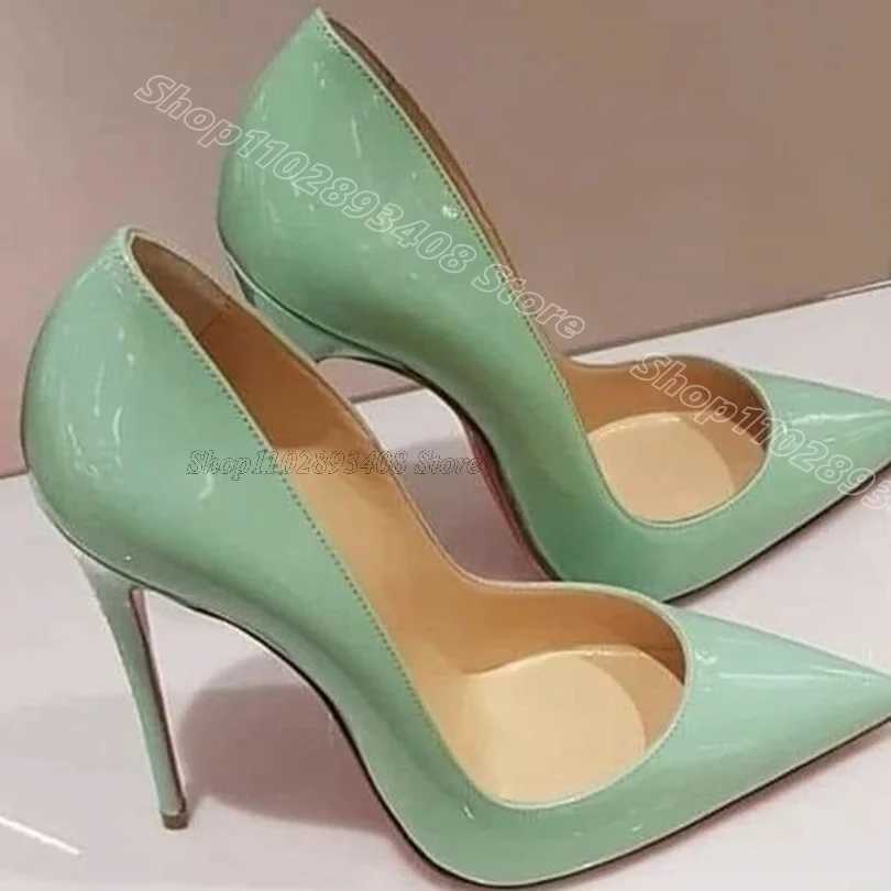 Apricot Patent Leather Stiletto Pumps Pointed Toe Solid British Style Slip Dress Party Wen Sexy Shoes For Women Y250319
