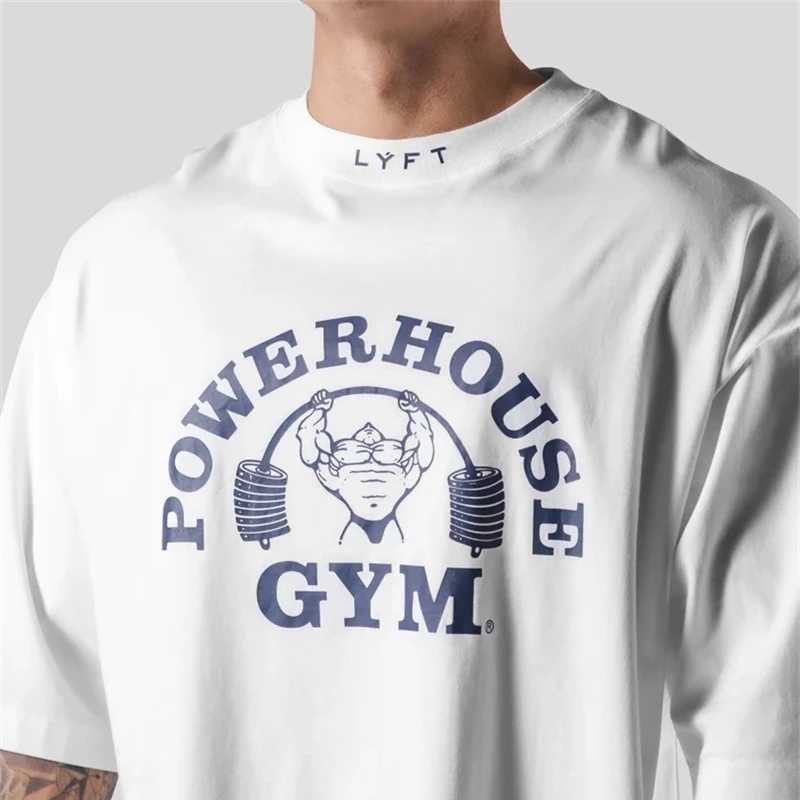 LYFT Mens Running Sports Cotton T-shirt Fitness and Fitness Loose Printed Summer Mens Running Training T-shirt TopT250319