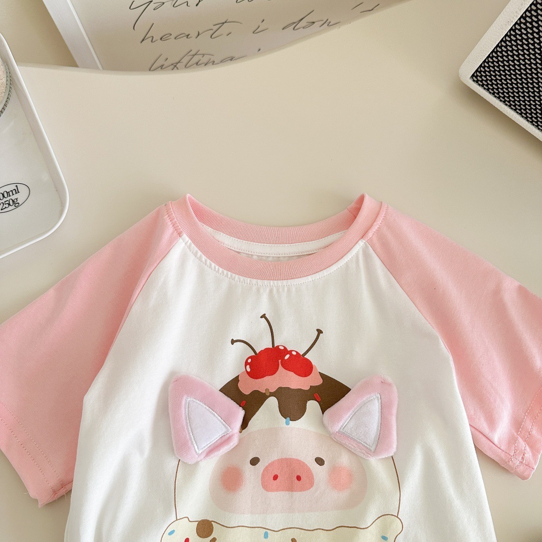 Ddmyshoesvip Girls Short New Summer Outfit And Trendy Children S Clothing Internet Famous Half Sleeved Girls Cotton T Shirt Top