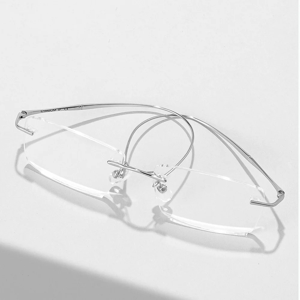 Ultra light pure frameless glasses frame anti blue light optical frame customized prescription mens glasses 250228