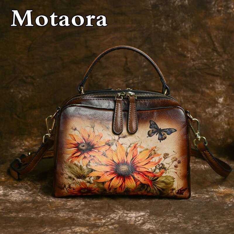 MOTAORA New 2025 Women's Shoulder Bag Small Crossbody Square Bags Colored Female Leather Handbag Vintage Ladies Handbags