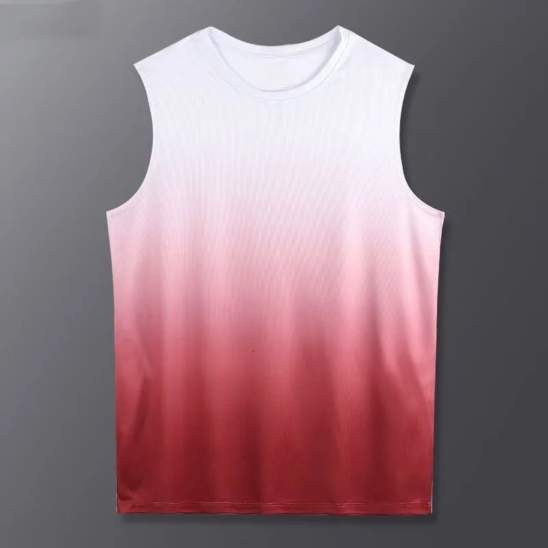 Summer Gradient 3D Print Tank Tops Mens Casual Streetwear Oversized Sleeveless Tank Top Bodybuilding Male Gym Vest Man Clothing 250320