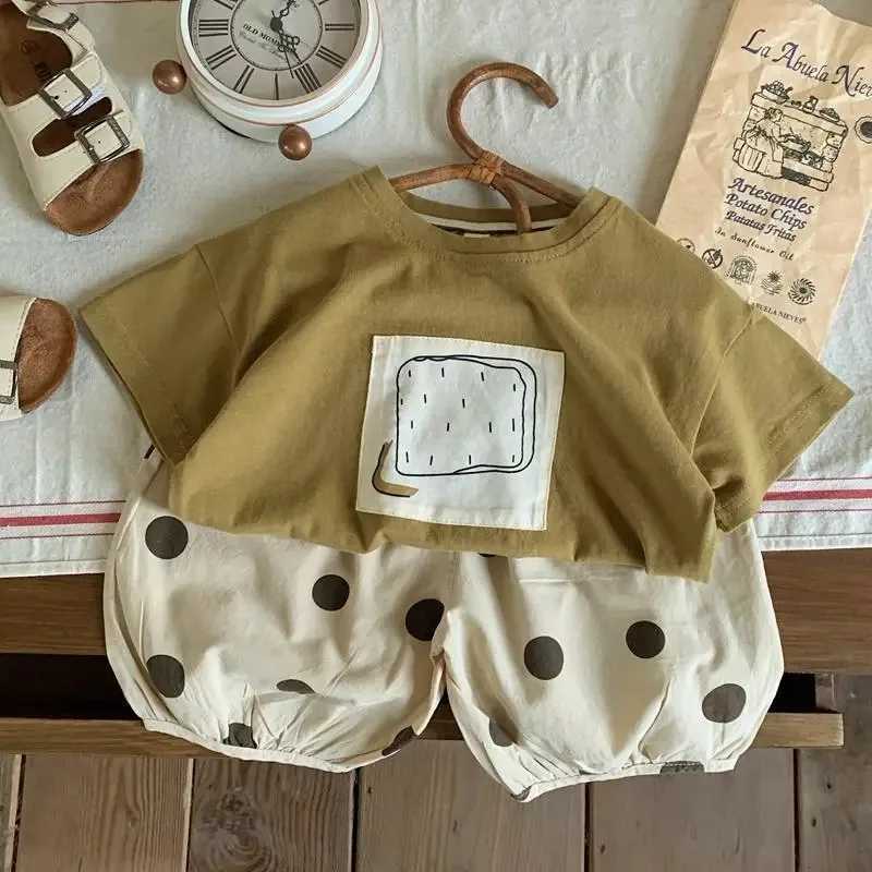 Childrens Short sleeved T-shirt 2025 Summer New Cotton Baby Boys and Girls Casual Patch Youth Loose Casual Top Childrens ClothingT250320
