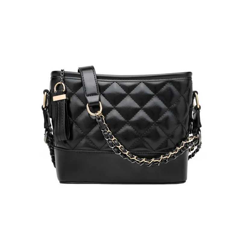 2023 New Pu Leisure Crossbody Bag Korean Tweed Style Fashionable Chain Womens Shoulder Bag Soft Handle Ladies Purse Y250319