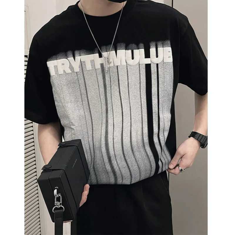 Mens Summer New O-neck Printing Loose T Shirts Short Sleeve All-match Youth Street Casual Tops Fashion Vintage Mens ClothingT250319