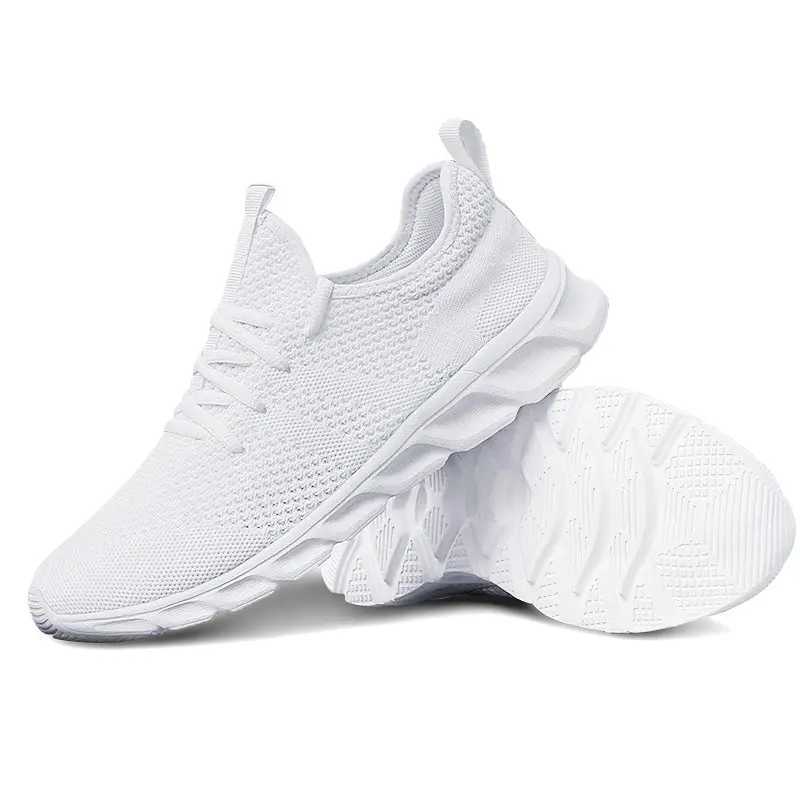 Mens casual sports shoes lightweight sports shoes white outdoor breathable mesh black running shoes sports jogging tennis shoesW250320