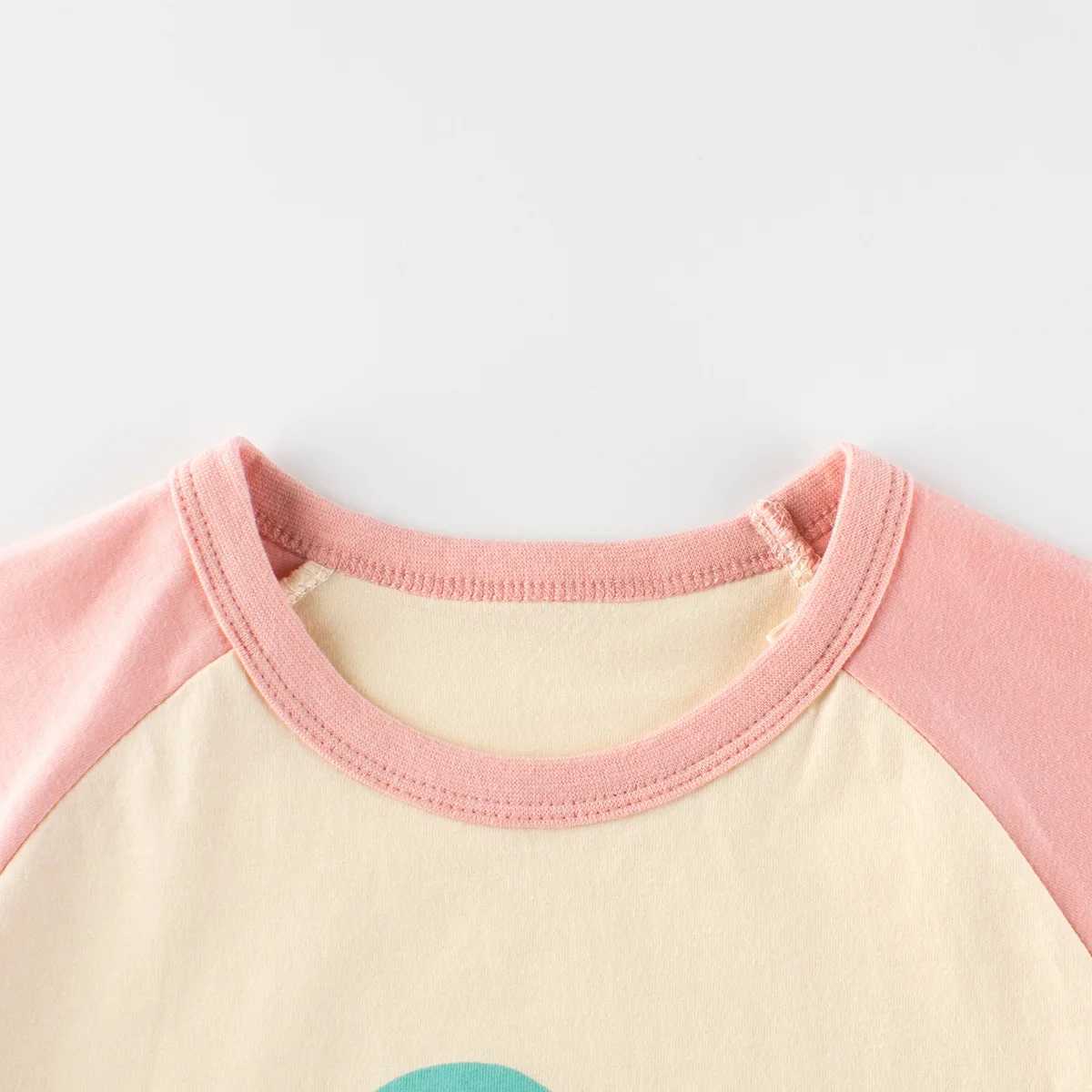 1-9T ice cream girl T-shirt toddler cotton childrens T-shirt baby girl summer basic top baby T-shirt short sleeved setT250320