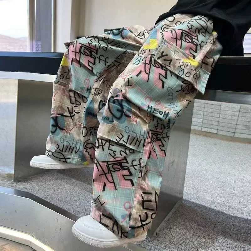 American Camouflage Fashion Spliced Multi-pocket Wide-leg Pants Men Y2k Gothpunk Street Hip-hop Loose Oversized Jeans WomenT250319