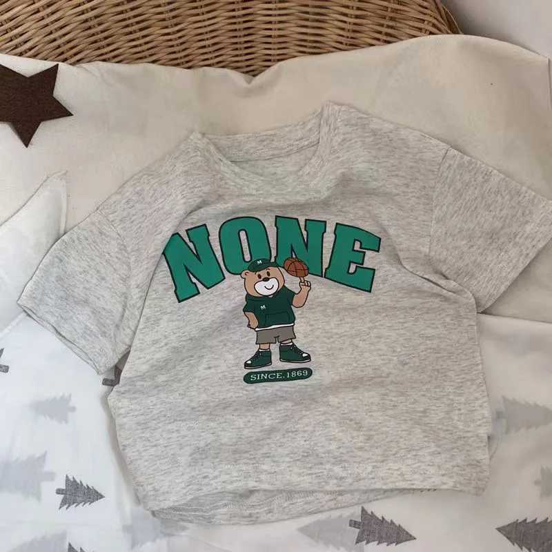 Printed Short Sleeve Tshirts Summer New Brand Tops Kids Boys Tees Casual Fashion O-neck 100% Cotton Pullover Shirt For 2-7YearsT250320