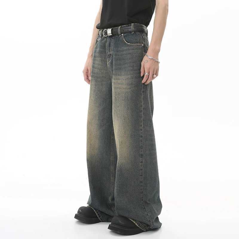 IEFB Summer Mens Denim Pants Old Blue Washed Male Jeans Straight Casual Menwear Loose Wide Leg Trousers New Fashion 9C354T250319