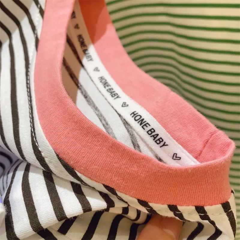 2024 New Baby Short Sleeve T Shirt Cotton Infant Striped T Shirt Summer Boy Girl Clothes Baby Cute Striped Tops Kids TeeT250320