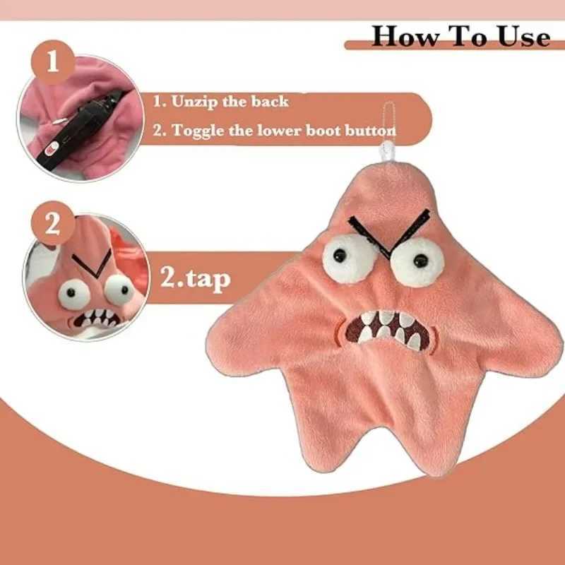 1-20PCS Angry Starfish Pendant Dancing Bag Decoration USB Rechargeable Dancing Spooky Toy Keychain Car Key Pendant Bag PendantXJ250319