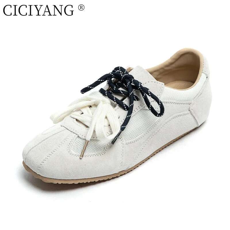 2025 With Box Designer shoes sneakers Women's flat-sole natural leather sneakers