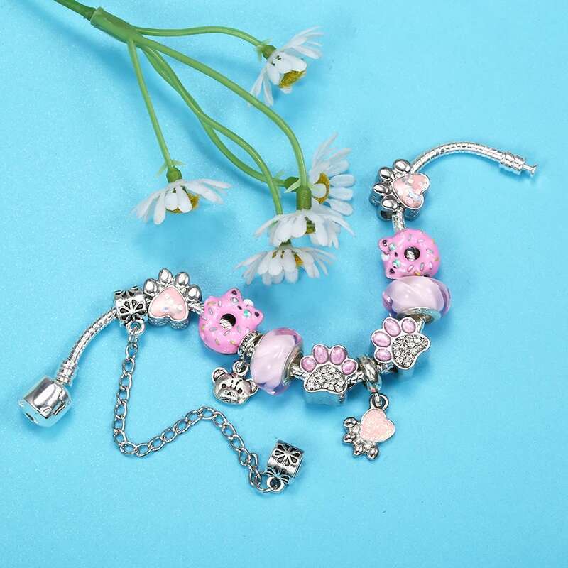 Silver Color High-Quality Crystal Dog Paw Charm Bracelet Fits Bracelets Bangles For Women Girlfriend Jewelry Gift Special Offer