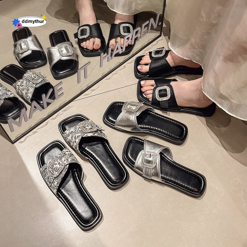 China-Chic Fashion Slippers Women's Spring and Autumn 2024 New Small Fragrance Thick Bottom Lazy Slip on ddmythur