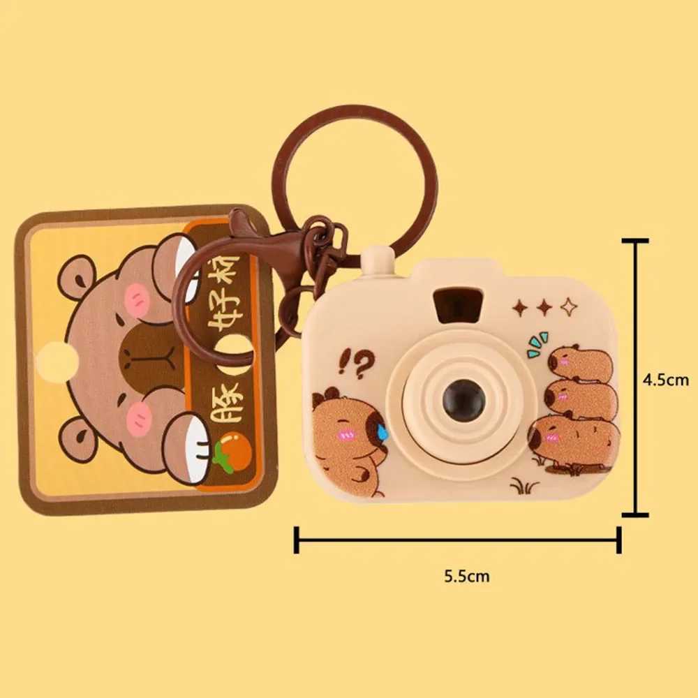 Capybara glowing projection camera toy keychain creative cartoon cute Capybara bag pendantXJ250319